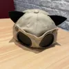 Ball Caps Pilot Glasses Baseball Hat Women Men Cat Ears Sun Visor Autumn and Winter Reverse Wear 230418