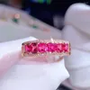 Кластерные кольца H731 Spinel Ring Fine Jewelry Real 18k Gold Au750 Natural Gemstones 1.35ct Diamonds Женский юбилей подарок