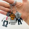 Schlüsselanhänger Lanyards Schlüsselanhänger Anime Skibidi Toilette Schlüsselanhänger PVC Schlüsselanhänger Figur Dop Spielzeug Anhänger für Männer Frauen Rucksack lustig 231118