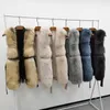 Women's Fur Faux Elegent Belt Design Women Winter Real Vest With Genuine Leather 231118