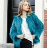 Kadın Kürk Bayanlar Sokak Giyim Coat Girls Mavi Mor Sahte Ceket Büyük Boy Rüzgar Çeker Büyük Boy Uzun Kollu Düğme Üst Dış Giyim 4xl