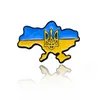 National Emblem Ukraina Brosches Ukrainska flagg Territory Map Pins Symbol National Rejuvenation in Ukraine Alloy Badge Jewelry Fashion Jewelbrooches National