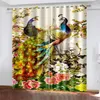 Vorhang Vintage Peacock mit Blumen Schmetterling 3D Digitale Druck benutzerdefinierte Vorhänge Luxus Wohnzimmer Schlafzimmer Wohnkultur Sonnenschirme 2 Panel