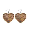 Hoop oorbellen Love boekenplank dubbelzijdig houten oortelefoonleuk hart voor vrouwen oorrangbekleding set