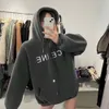 Sweat à capuche pour femme Quatre couleurs CE Épaissi Cheveux d'agneau Lettre américaine Broderie Pull à capuche Pull Manteau Femme 23 Automne / Hiver Nouveau