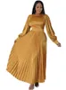 Robes africaines de grande taille pour femmes élégantes Dashiki automne hiver robe Maxi plissée dames fée traditionnelle Dreaes vêtements africains 231118