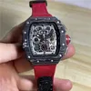 Rörelse klockor Richardmille Top Lithe Wristwatch Red Devil Carbon Fiber Watch Men's Black Technology Luxury Samma Mechanical Watch Mill RM056 RB3L98