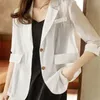 Abiti da donna Blazer Cappotti sottili Donna Protezione solare Manica a tre quarti Giacca a vento Estate Capispalla casual Bottone superiore sottile Femme 230418