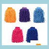 Cleaning Gloves Chenille Microfiber Scratch Car Wash Mitt Double Sided Household Tools Organization Mitts Thick Drop Delivery Home G Dhjxf