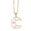 Pendant Necklaces Chic White Shell Moon For Women 18K Gold Plated Full Moon/Crescent Necklace Fashion Party Jewelry Gifts