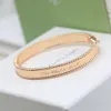 Vintage Bangle Van Clee Brand Designer Copper Stamp Logo Engraved Wide Bangle For Women Jewelry With Box Party Gift