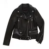 Women's Leather Faux Motorcycle Jacket High Quality Fauxe Sheepskin Short Spring 230418