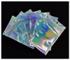 100 pc's hersluitbare geurbestendige foliezak platte laser kleurverpakkingszak voor feest gunst voedselopslag holografisch