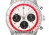 BLS Navitimer B01 ETA A7750 automatische chronograaf herenhorloge rode binnenkant witte wijzerplaat bruine lederen band AB01383B1G1P1 Super Edition Timezonewatch C148B