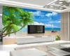 Wallpapers 3d Wallpaper For Kitchen Coconut Sailboat Maldives Seascape Digital Printing HD Decorative Beautiful
