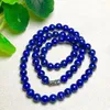 Chaînes 1 Pc Fengbaowu naturel Lapis Lazuli collier perles rondes cristal Reiki pierre de guérison mode bijoux cadeau pour les femmes