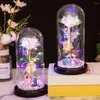 Decorative Flowers Flower Ornament Aesthetic Forever Multicolor Artificial Rose Gift Led Light String For Office