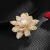 Pins Brooches SUYU Copper Micro Inlaid Cubic Zirconia Brooch Fashion Flower Shop Imitation pearl Gift Copper brooch Sbet Accessories 231118