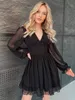 Casual Dresses Capucines Swiss Dot Ruffles Deep V Neck Summer Dress Women