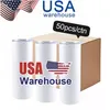 USA Warehouse 20 uncji kubki do sublimacji ze stali nierdzewnej podwójna ściana izolowany kubek do kawy biały prosty pusty zaopatrzony