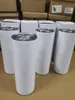 CA USA Warehouse Sublimation Tumblers Mugs فارغ 20 أوقية أبيض الفراغات المستقيمة على الفور كوب القدح مع قش مع معرف