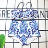 High Waist Swimwear Womens Split Bathing Suit Fashion Printed Designer Swimsuit Two Piece Swimwear