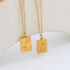 Kettingen Rijk geld Lucky Square Hanger krijgen roestvrijstalen ketting ketting dames voortreffelijk geschenk waterdichte klassieke fashionjewelry