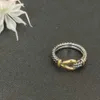 Designer Dy Twisted Women Men flätade modesmycken för Cross Classic Copper Ring Wire Vintage X Engagement Wedding Party Gift