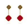 Leaf Four Clover Fashion Classic Dangle Earrings Designer för kvinna Agate Mother of Pearl Moissanite Diamond Drop Earring Valentines