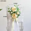 Dekorativa blommor Stol Sashes Bouquet Tie Seat Knot Cover Back Rose Belt Bow for Church El Banquet Wedding Party Events Dekoration