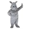 Simulation Gray Rhino Mascot Costume Adult Size Cartoon Anime theme character Carnival For Men Women Halloween Christmas Fancy Party Dress