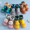 First Walkers Calzini da neonato con suole in gomma Calzino per scarpe da bambino Anti-scivolo Bambina in cotone Pantofole da interno per esterni a righe