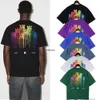 Vêtements de mode de créateurs T-shirts de luxe pour hommes T-shirts occasionnels la version correcte de 2023 Année du lapin Nouvel Amires Drip Splashed Ink imprimé col rond à manches courtes pour hommes Wo