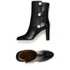 Fashion Luxury Women Ankle Boots BRINA 85 Pumps Boot Black White Round Head Leather Gold Ring Pearl Buckles Embellished Italy Coarse Heel Ankles Short Booties EU 35-43