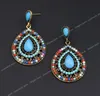 Long Ethnic Luxury Dangle Vintage Red Boho Big Crystal Drop Earrings Bohemian Blue Women Wedding Earrings Jewelry EarringsDangle Earrings wedding earrings