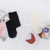 Calzini da 5 pc Hosiery Sweet Lolita Style Love Silk Stocking Women Summer Kinks Socks Sexy JK Uniform Nylon Shin Long Tube Silk calze bianche biancheria intima Z0419