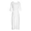 カジュアルドレスクリンプドレス2023夏のフランスニッチデザイナー3次元の折り畳み薄い7部の袖の長さスカート女性H190517