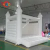 Utomhusaktiviteter 13x13ft 4x4m Uppblåsbar bröllopsmåne HUMMA Hoppande Bouncer White Bounce House Birthday Party Air Jumper Bouncy Castle