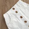 Kledingsets babymeisjes kleding zonnebloem Camisole rok verbindingsknop decoratie schattige navel zomer kinderen voor kinderen