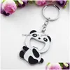 Openers Creative Cartoon Bottle Opener Keychains Panda Keychain Pendant Corkscrew Portable Home Kitchen Tools Drop Delivery Dhgarden Dhnoz