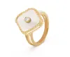 Sieraden Designer Ring Klassiek Elegant 18K Lucky Four Leaf Grass Dames Ring Sieraden Cadeau