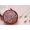 Xiy Dainty For Girls Royal Pear Cut Natural Blue Sapphire Necklace In Pure Rose Gold