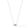 Ism ketting T Sier V goud materiaal mode elegante super onsterfelijke diamanten trifolium lichte ketting hanger