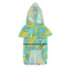 Dog Apparel Printed Raincoat Lightweight Reflective Waterproof With Hood & Harness Hole Outdoor Rain Jacket Poncho