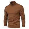 Herrtröjor Solid Color Sweater Pullover Half Turtleneck Autumn Winter Men Casual Fashion Knit Högkvalitativ lyxkläder 231118