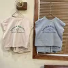 T-shirts 2023 Summer Loose Casual Sportswear Girls Comfortabele T-shirt Letter Print Tops+ Cotton Solid Shorts Children Boys Athletic Wear P230419