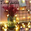 Party Decoration LED BEAD LAMP STRINGS PRANSPARENT LINE STRING LIGHTS PVC COPPER WIRE Colored Lighting Chains Battery Dekorera rum DHQ6N