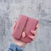 Portafogli Donna Small Slim Fashion Hasp Pu Leather Short Trifold Colore Rosa Rosso Portamonete Portemonnee Monedero