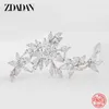 Spilli Spille ZDADAN 925 fiori in argento sterling spilla in cristallo per le donne Accessori per gioielli da sposa regalo 231118