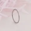 Band Rings Girls 2mm Width Small Wave Design Ring Rose Gold Silver Color Stainless Steel Beads Ring for Women